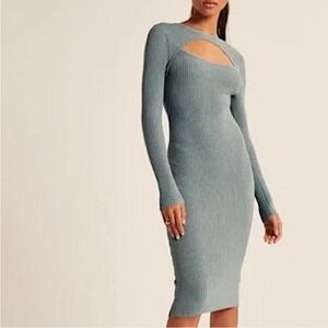 Ribbed bodycon sweater dress keyhole Abercrombie